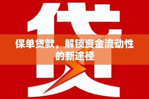 岱山保单贷款，解锁资金流动性的新途径