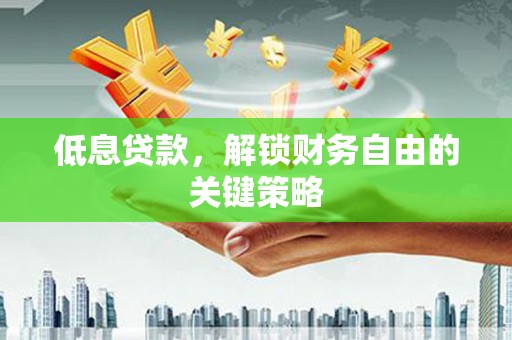 肥乡低息贷款，解锁财务自由的关键策略