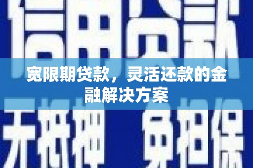 翔安宽限期贷款，灵活还款的金融解决方案