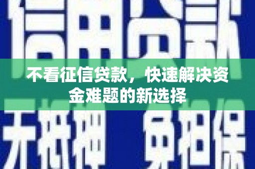 林甸不看征信贷款，快速解决资金难题的新选择