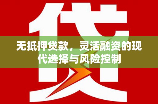 石龙无抵押贷款，灵活融资的现代选择与风险控制