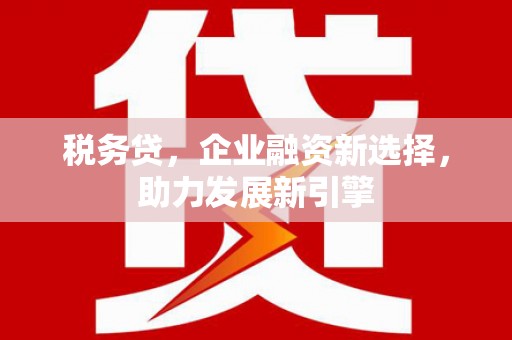 昌邑税务贷，企业融资新选择，助力发展新引擎