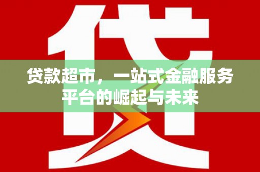 板芙贷款超市，一站式金融服务平台的崛起与未来
