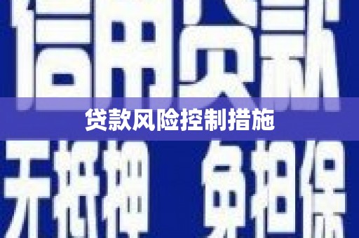 禹州贷款风险控制措施